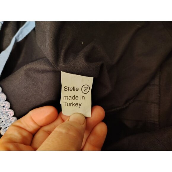 Dirndl Dress Navy Blue Embroidered Flower Oktoberfest Corset Size 38, US Medium - Picture 7 of 8